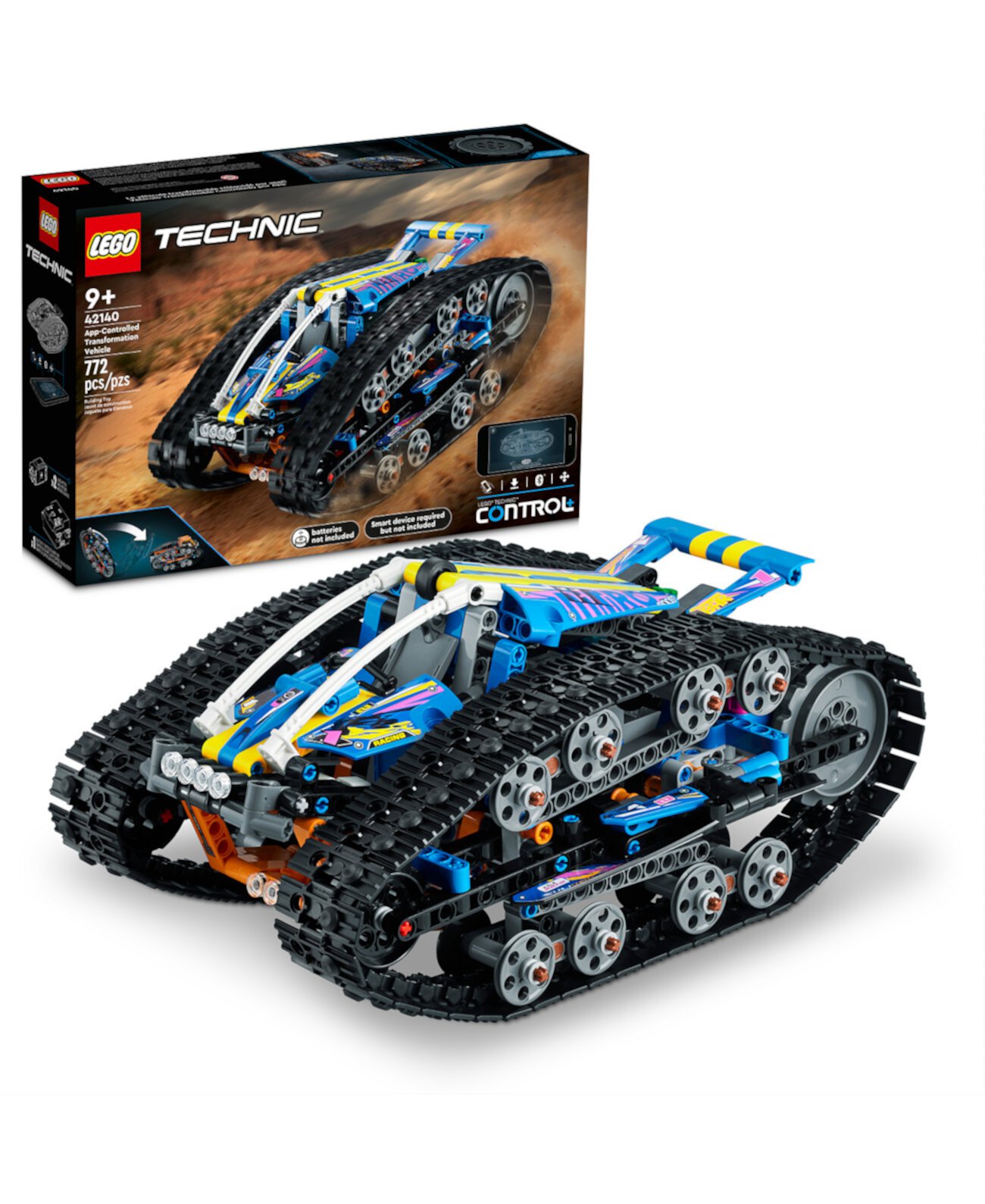 Набор автомобилей-трансформеров, управляемых приложением, 772 предмета Lego