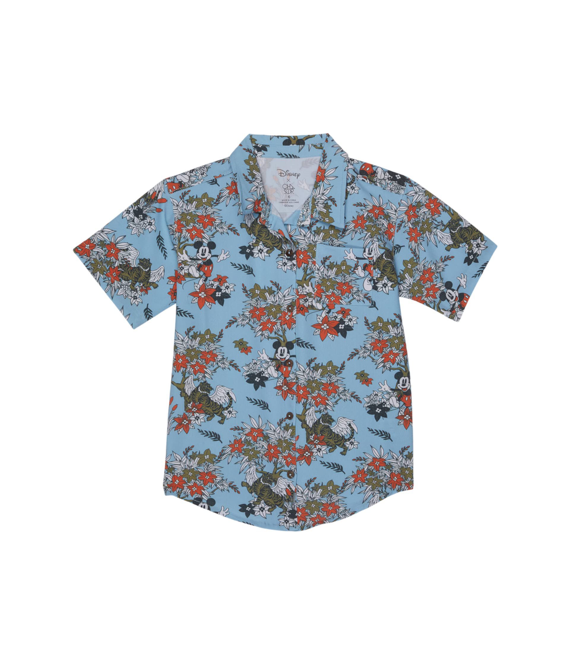 Рубашка с короткими рукавами и пуговицами из ткани с цветочным принтом Tigers Coastal (Little Kids/Big Kids) Chaser