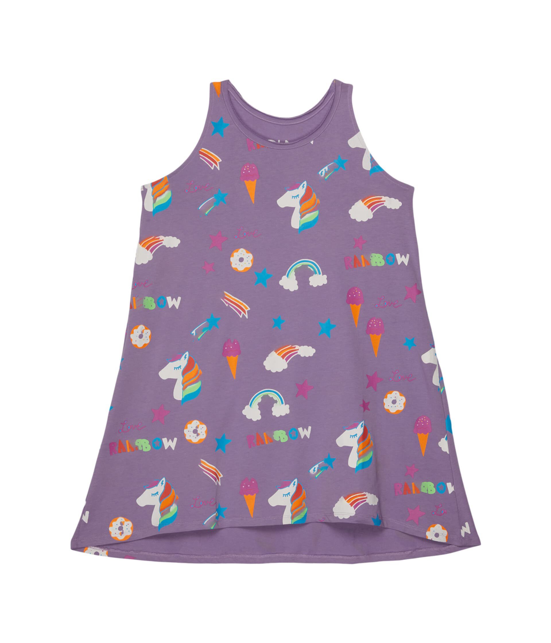 Unicorn Treats Dress Cotton Jersey Tank Dress (Little Kids/Big Kids) Chaser