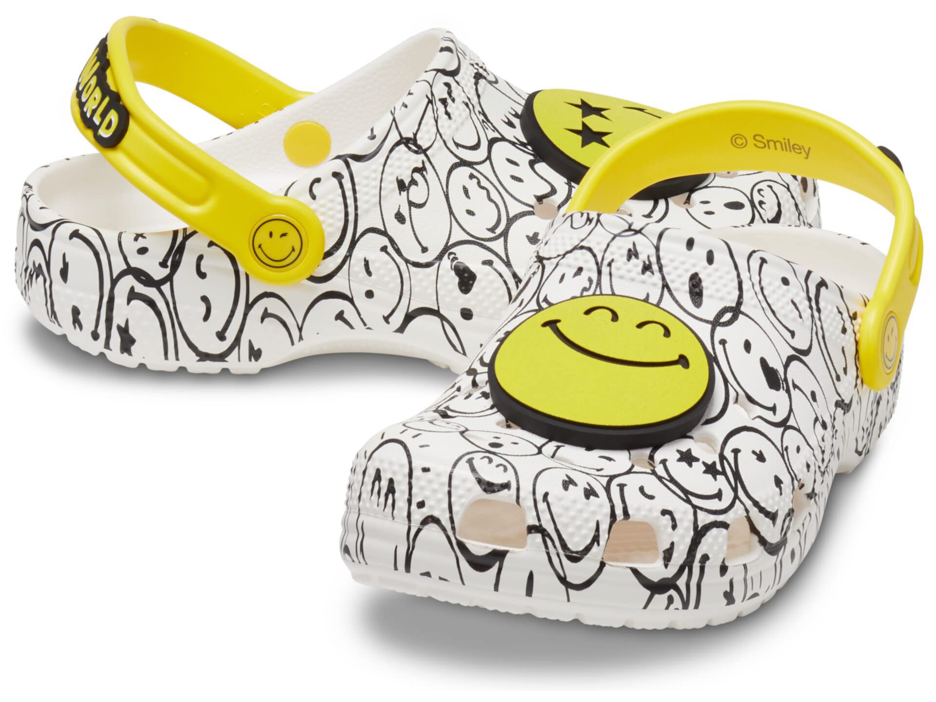 Zappos Print Lab: SmileyWorld® Classic Clog (Little Kid/Big Kid) Crocs