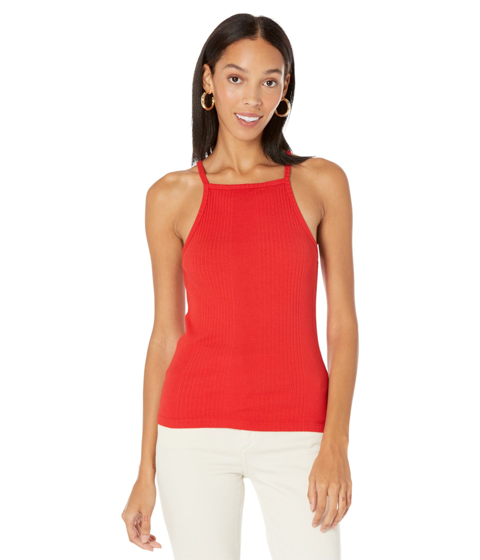 Varigated Rib Strappy Square Tank Monrow