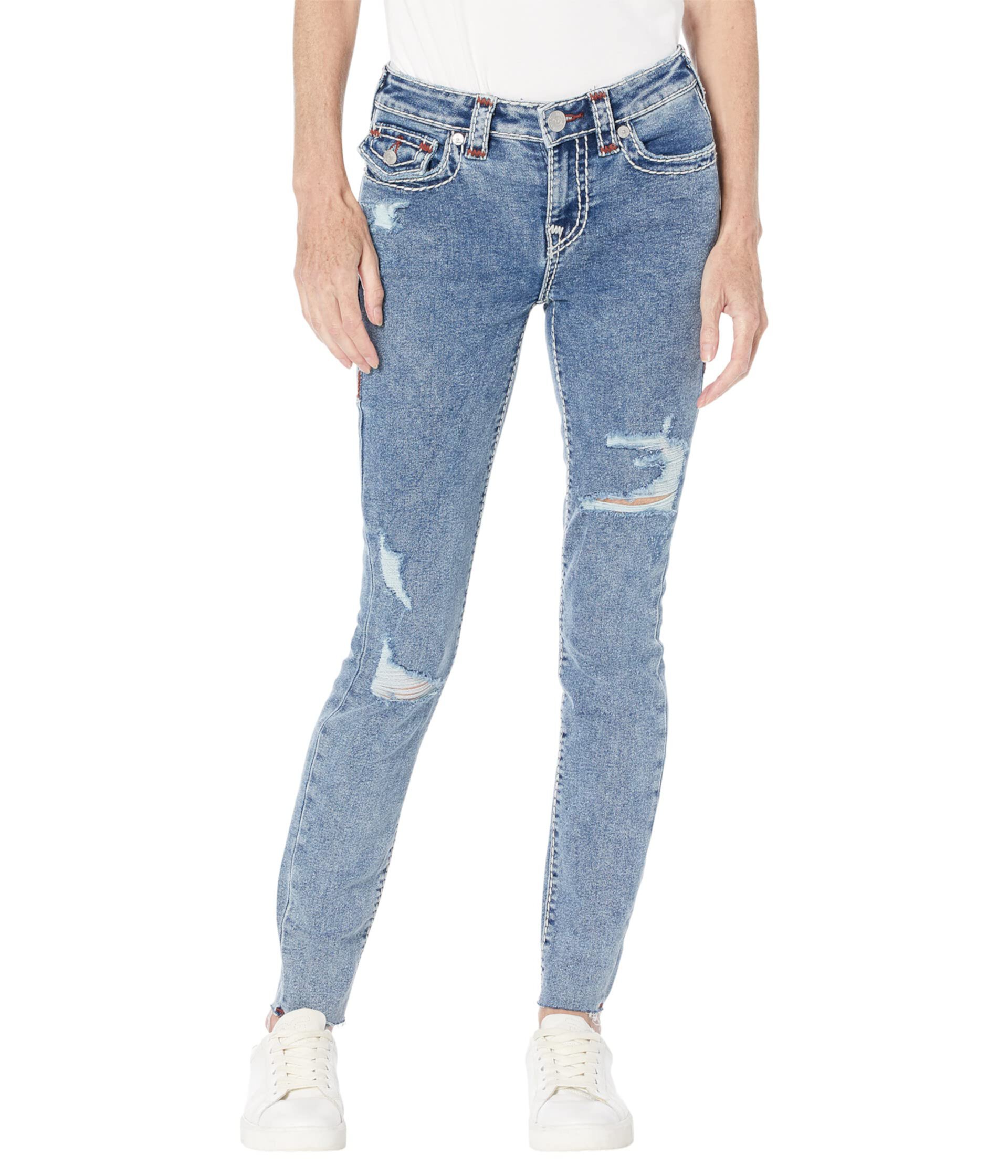 Jennie Mid-Rise Curvy Skinny Flap Supert in Hymn True Religion