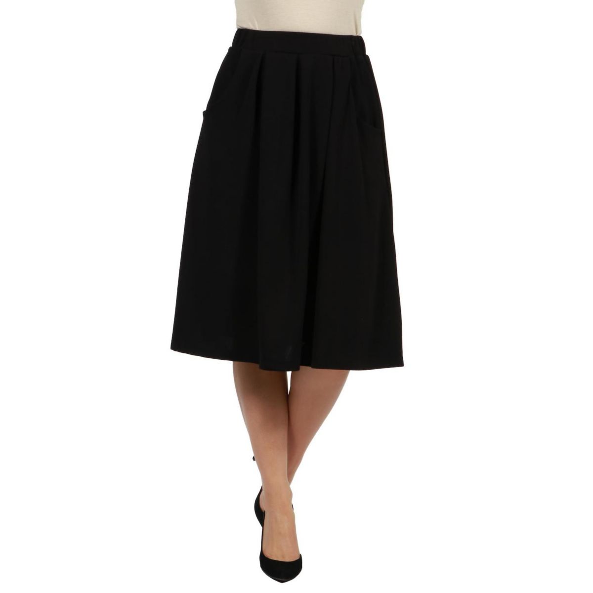 Женская классическая черная юбка длиной до колена 24seven Comfort Apparel 24Seven Comfort