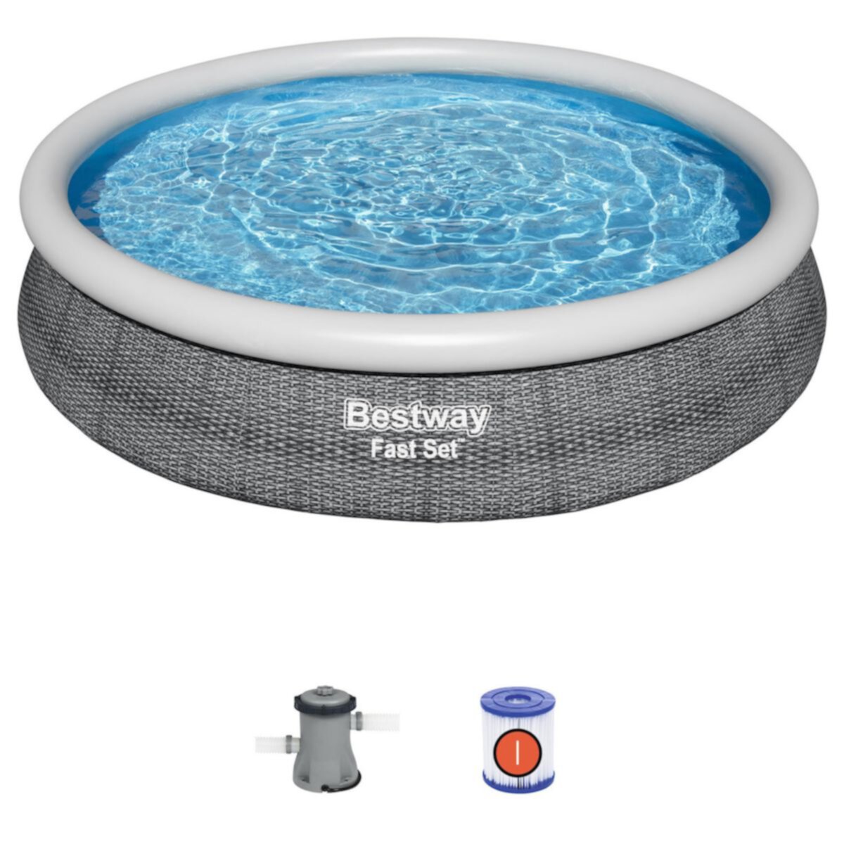 Bestway Fast Set 57444E-BW 12' x 30&#34; Inflatable Above Ground Swimming Pool Set Bestway