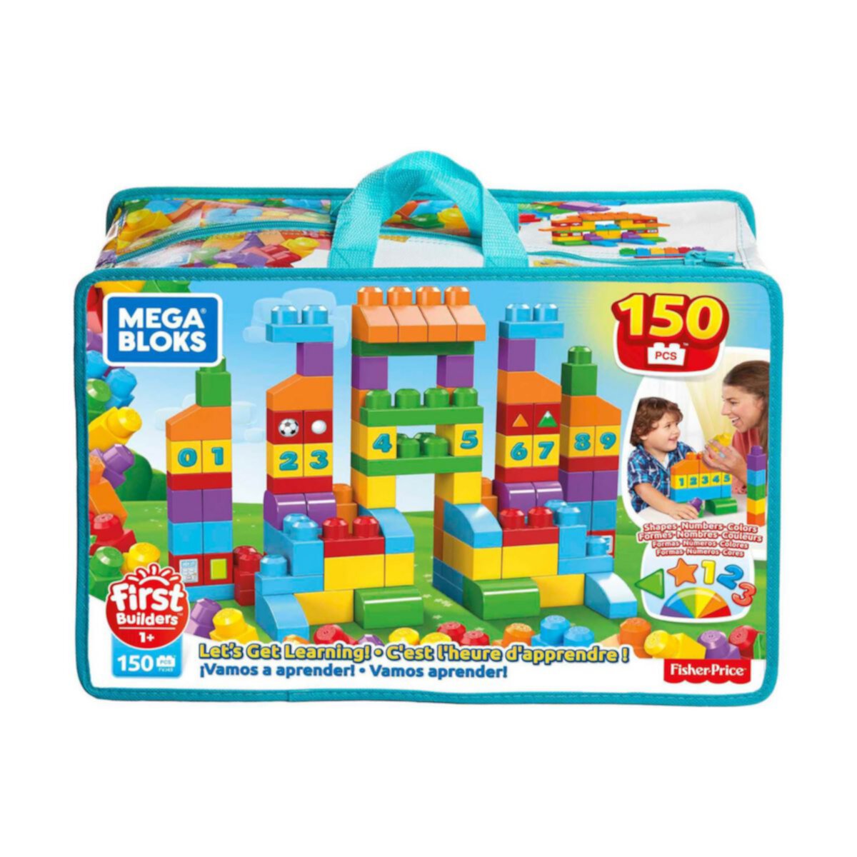Mega Bloks Первые строители Давайте учиться! с большими строительными блоками, строительные игрушки для малышей (150 шт.) Mega Bloks