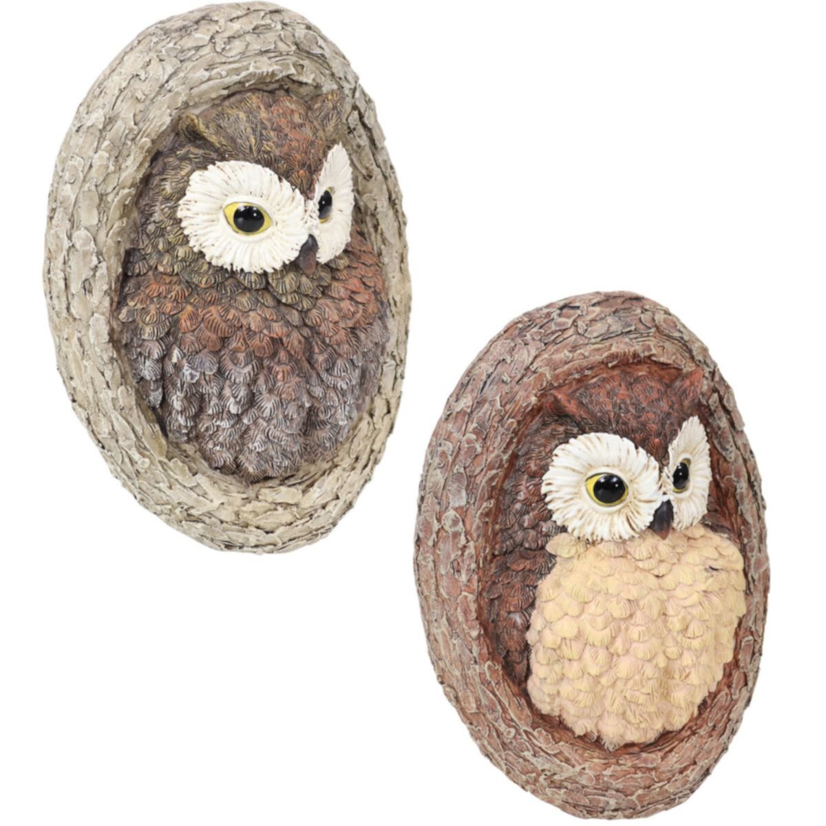 Sunnydaze Winifred and Wesley the Wise Old Owls Resin Tree Hugger Decoration Sunnydaze Decor