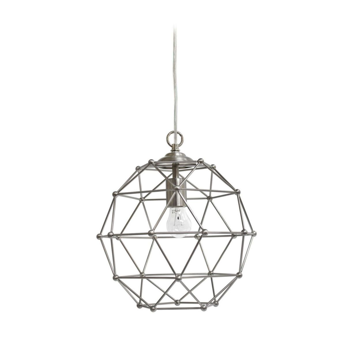 Elegant Designs 1 Light Hexagon Industrial Rustic Подвесной светильник, матовый никель Elegant Designs