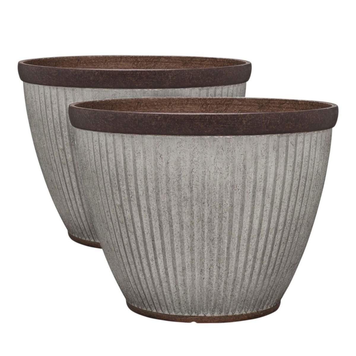 Southern Patio HDR-046868 20.5 Inch Rustic Resin Outdoor Planter Urn (2 Pack) Southern Patio
