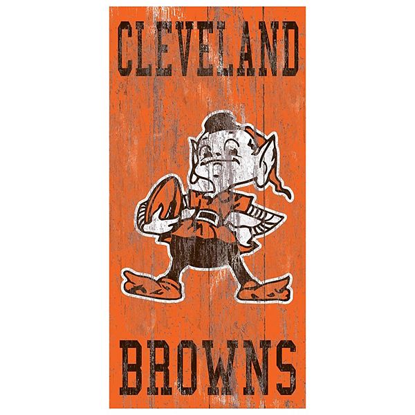 Наклейка на стену с логотипом Cleveland Browns из дерева МДФ, 30 см x 15 см Fan Creations