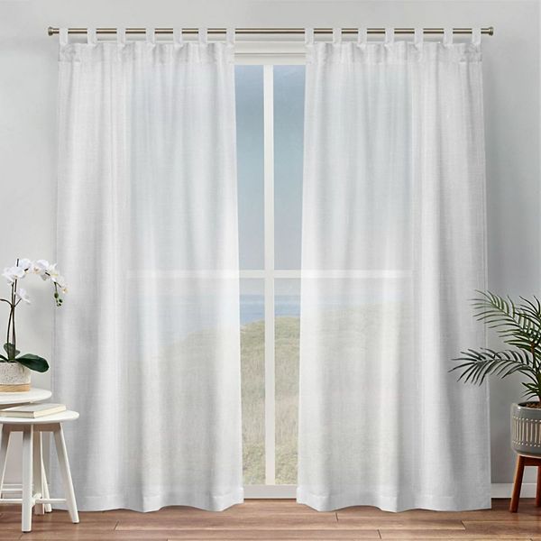 Exclusive Home Set of 2 Bella Sheer Tab Top Window Curtain Panels Exclusive Home