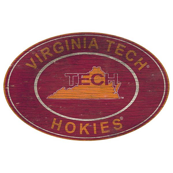 Настенный овальный знак с логотипом команды Virginia Tech Hokies, 117 см x 76 см, MDF Fan Creations