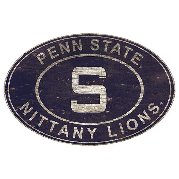 Декоративный овальный настенный знак с символикой Penn State Nittany Lions, 116 х 76 см, MDF Fan Creations