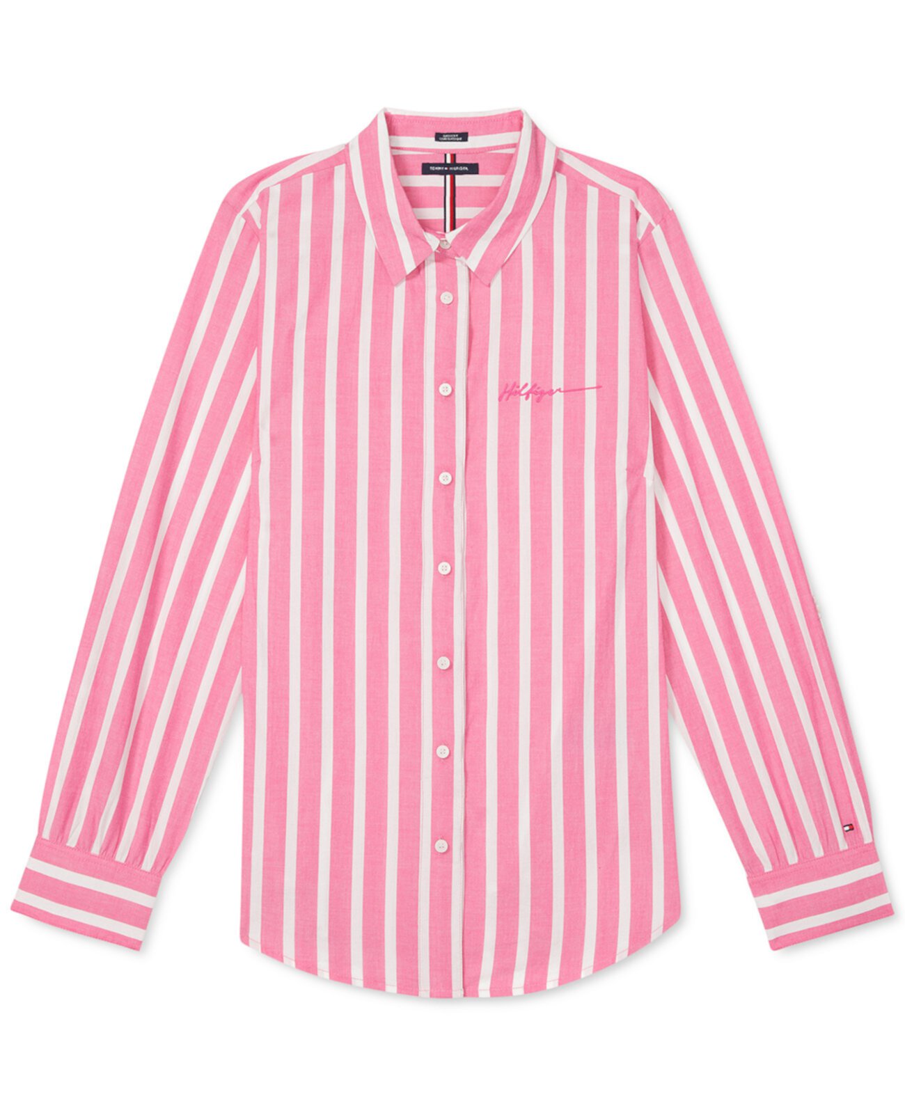 Женская хлопковая кружевная рубашка с магнитными застежками Tommy Hilfiger