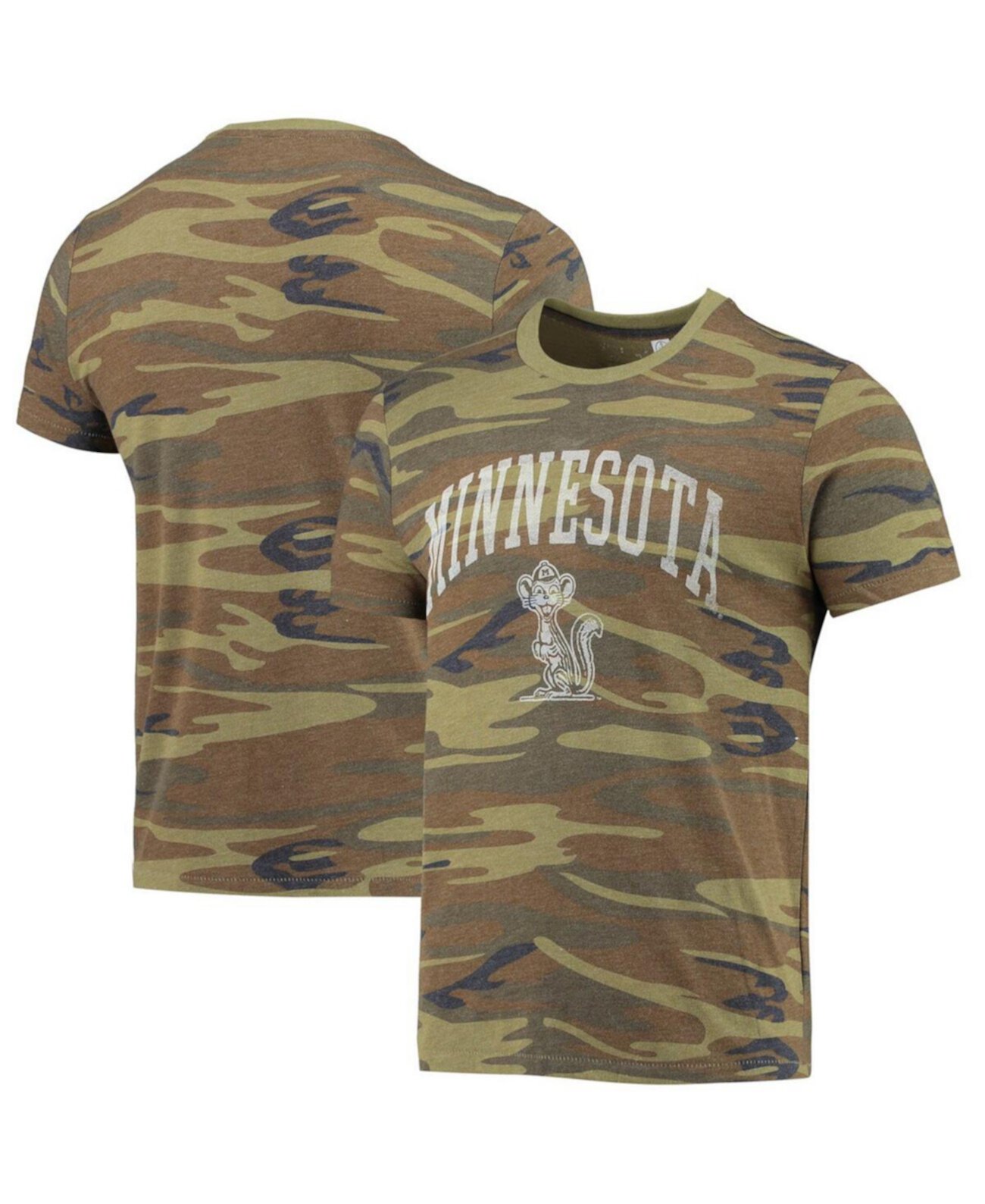 Мужская камуфляжная футболка с логотипом Minnesota Golden Gophers Arch Tri-Blend Alternative