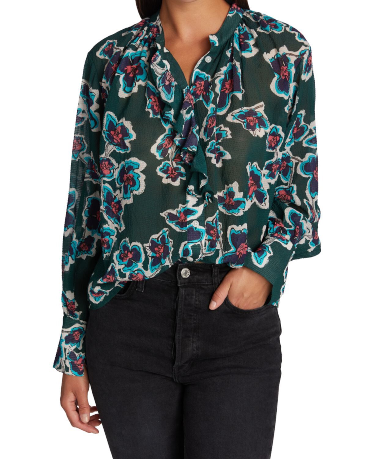 Шелковая блузка с цветочным принтом Briella Tanya Taylor