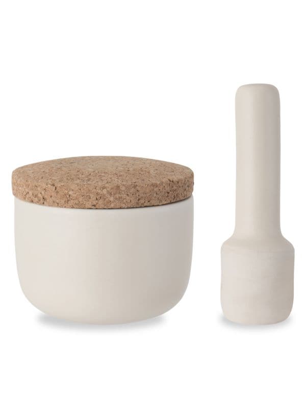 Leo 3-Piece Stoneware Mortar, Pestle &amp; Lid Set BergHOFF