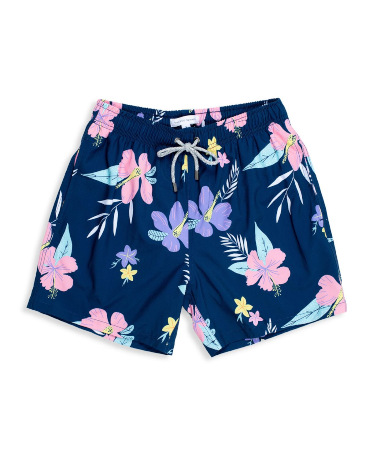 Эластичные плавательные шорты с тропическим цветочным принтом Vintage Summer