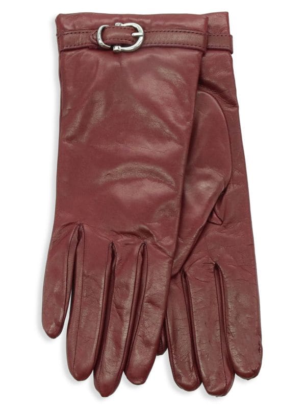 Кожаные перчатки с поясом Portolano