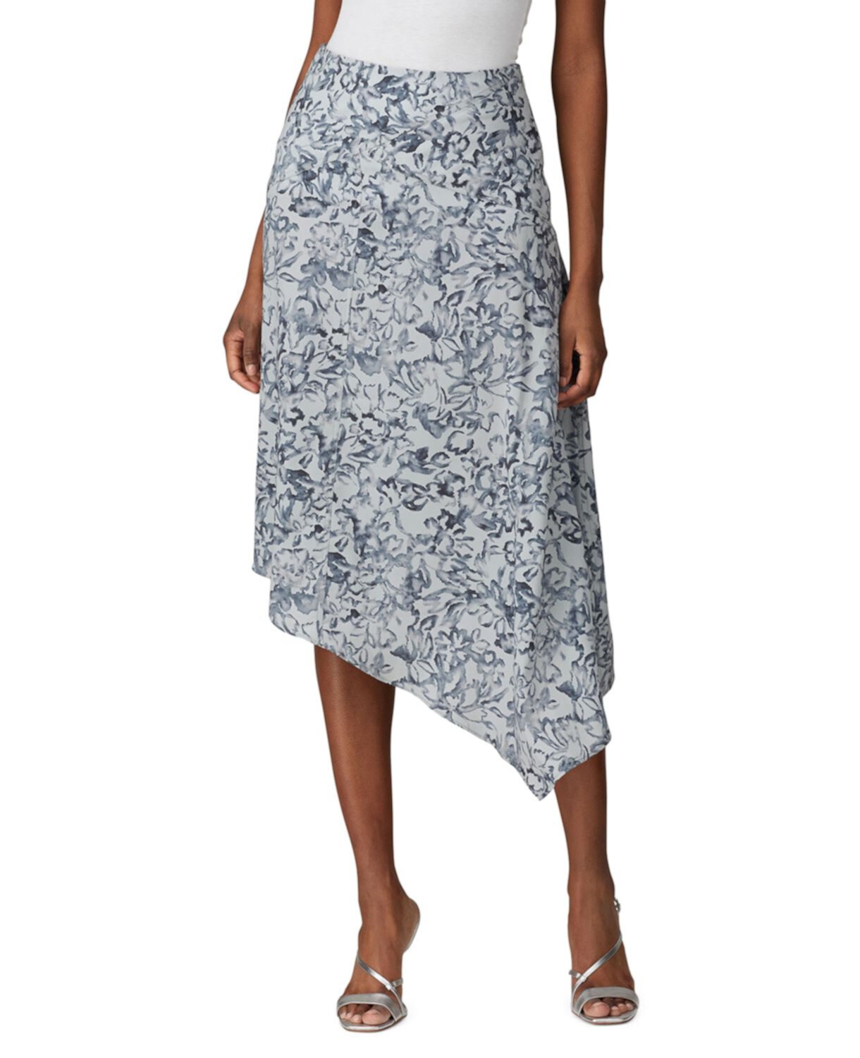 Асимметричная юбка с цветочным принтом Victor Alfaro Collective
