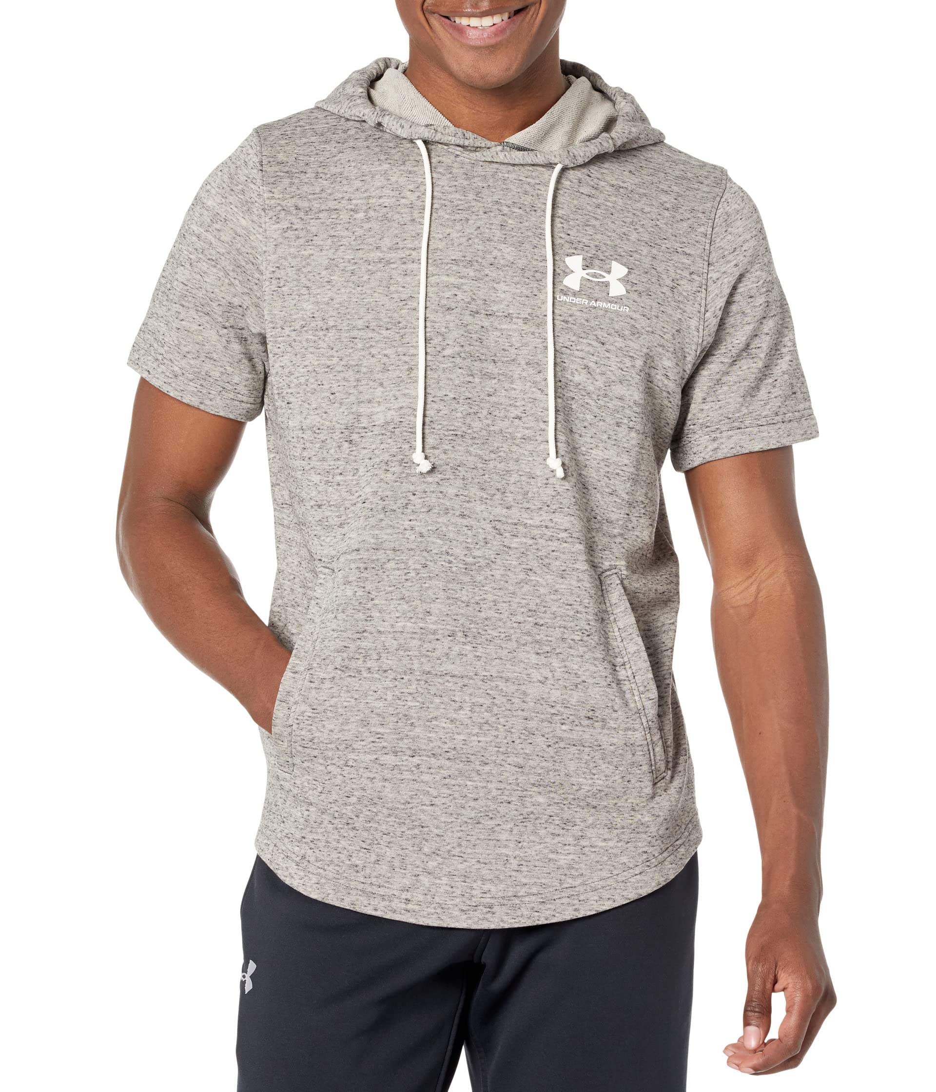 Rival Terry Left Chest Short Sleeve Hoodie Under Armour