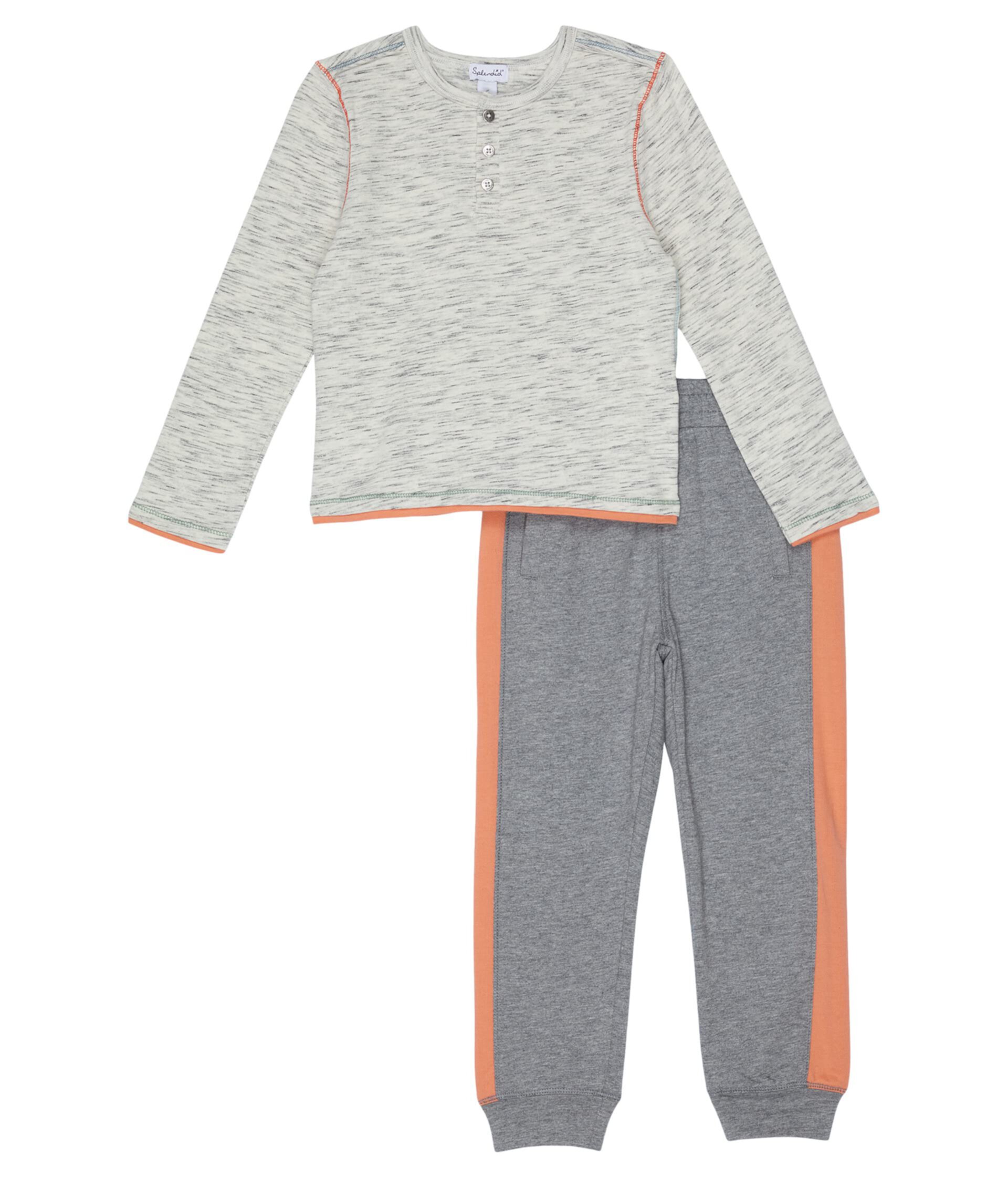 Комплект из топа и брюк с длинным рукавом Space Dye (для малышей/маленьких детей/больших детей) Splendid Littles
