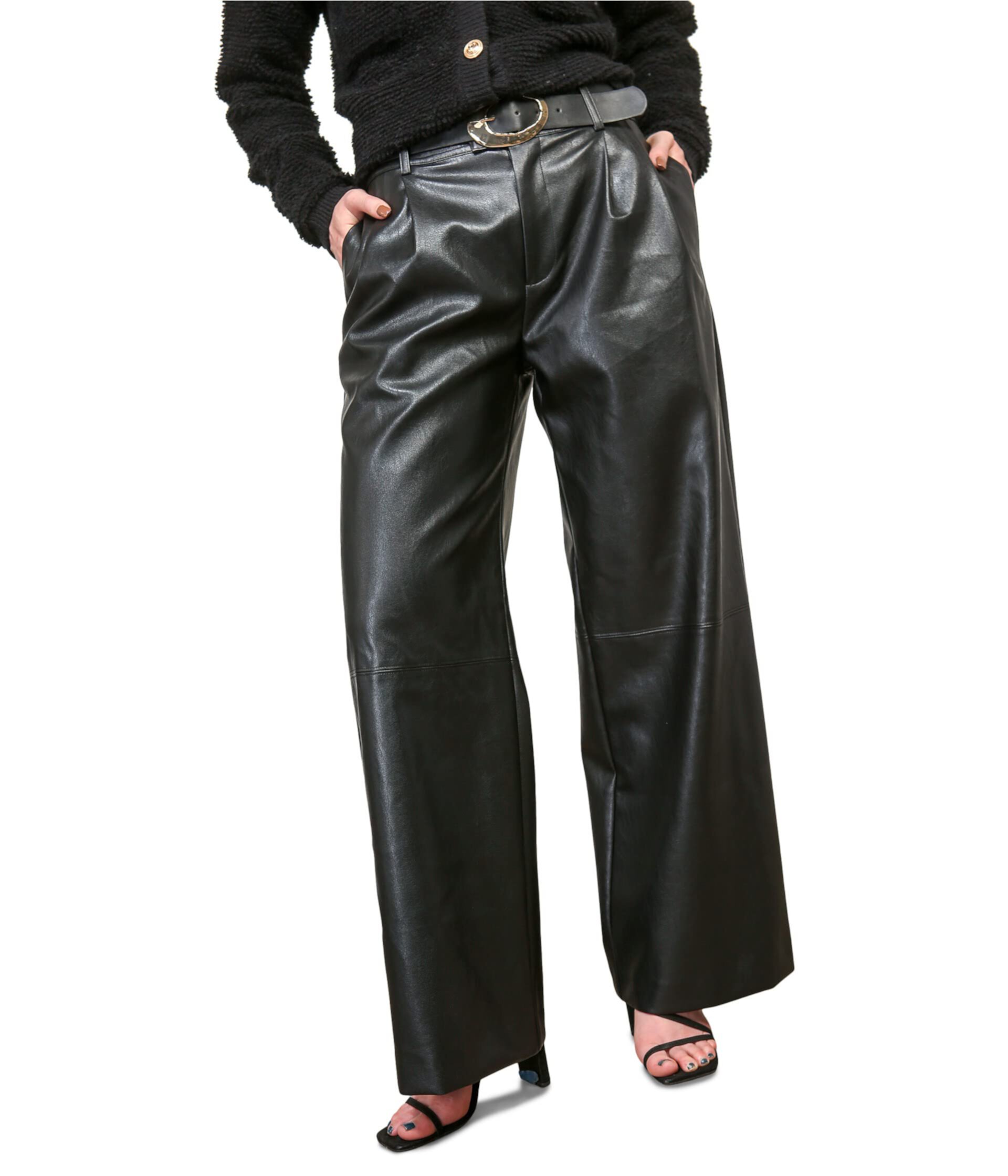 Mika Faux Leather Pants Line and dot