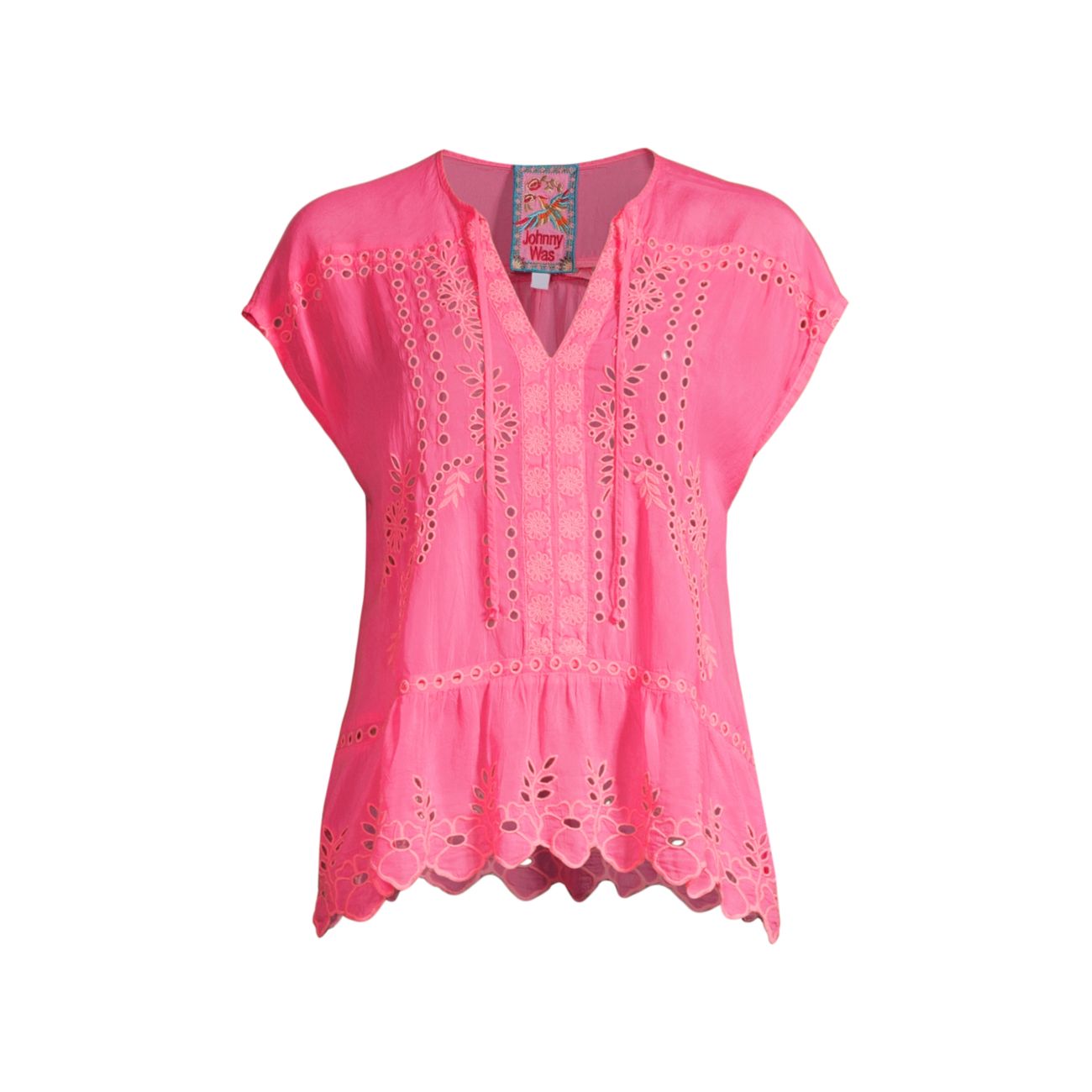 Clemence Eyelet-Embroidered Blouse Johnny Was
