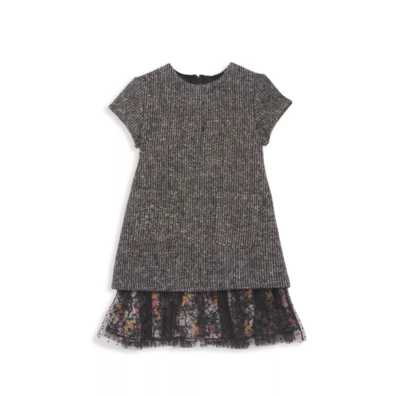 Little Girl's &amp; Girl's Sara Metallic Tweed Overlay Dress Imoga