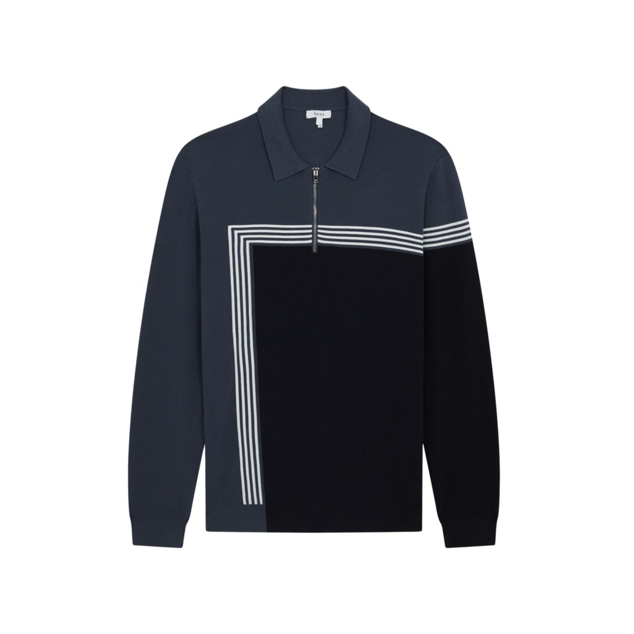 Charles Colorblocked Quarter-Zip Sweater REISS