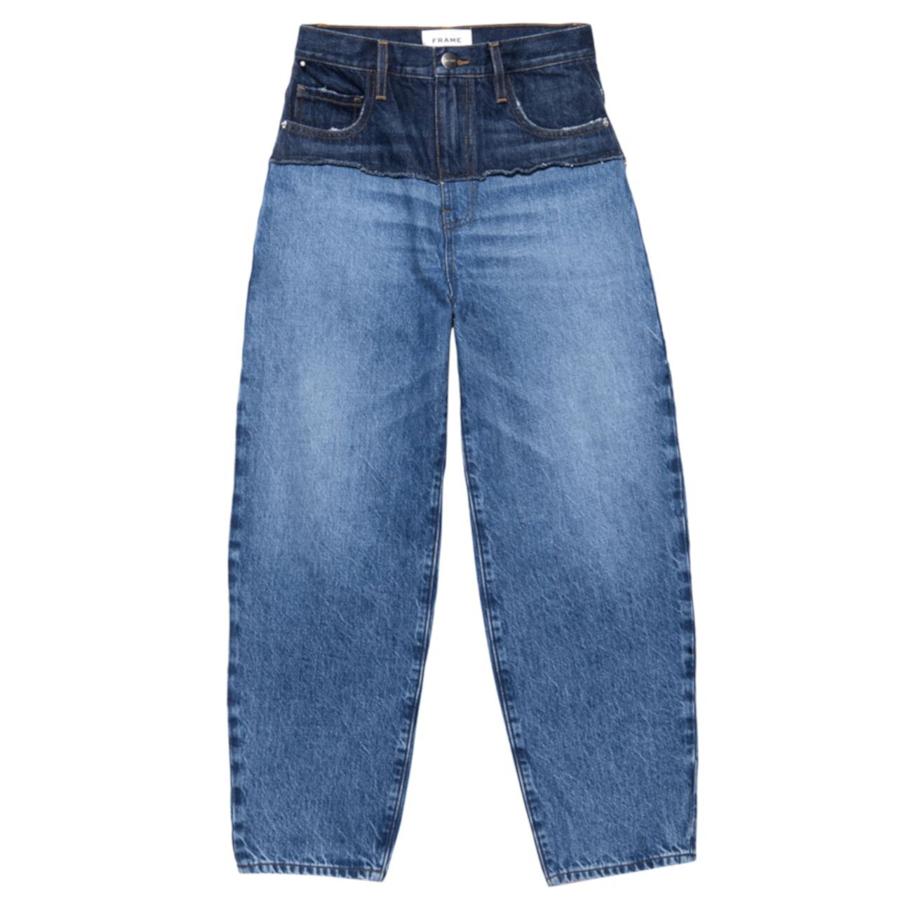 Реконструированные джинсы с эффектом «омбре» сверхвысокой посадки FRAME