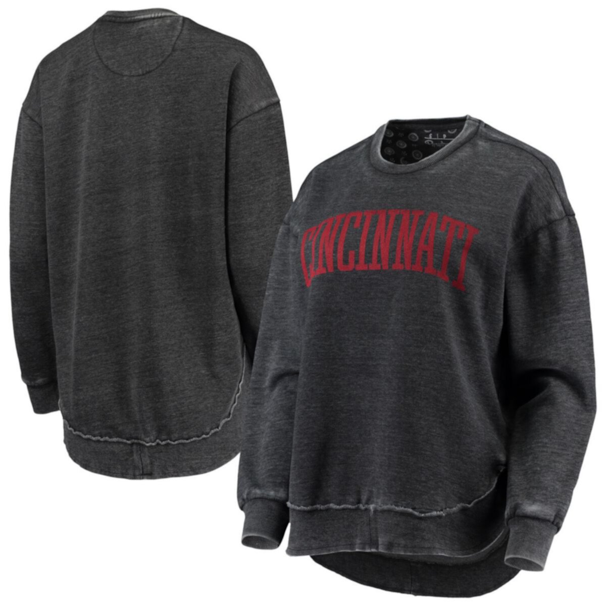 Женская толстовка Pressbox Black Cincinnati Bearcats Vintage Wash Pullover Sweatshirt Unbranded
