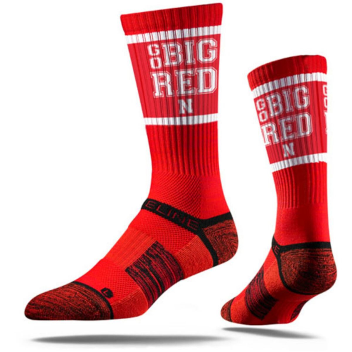 Детские носки Strideline Nebraska Cornhuskers с ярким графиком, размер 4-8 Unbranded