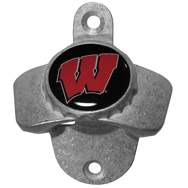 Настенный открыватель для бутылок Wisconsin Badgers из цинкового сплава, 7 см x 25 см x 7 см Siskiyou