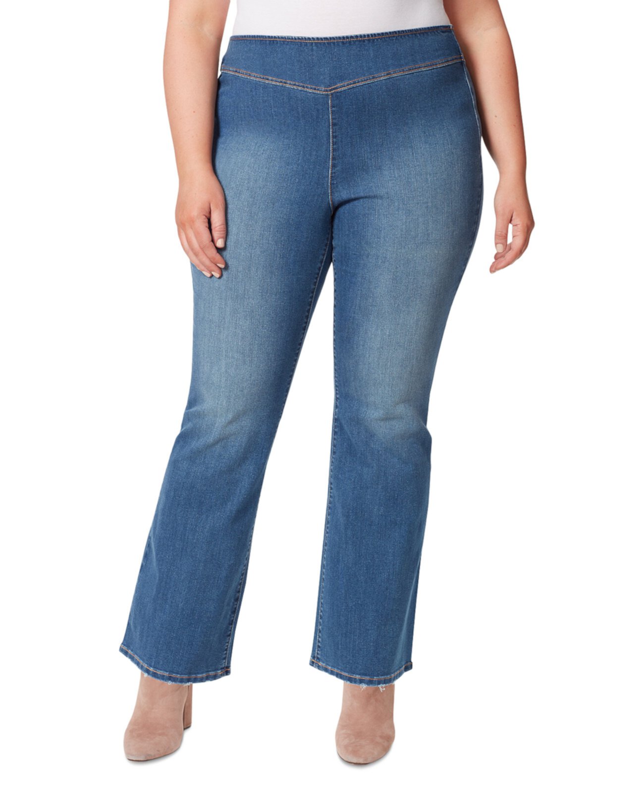 Модные длинные расклешенные джинсы большого размера без застежки Jessica Simpson
