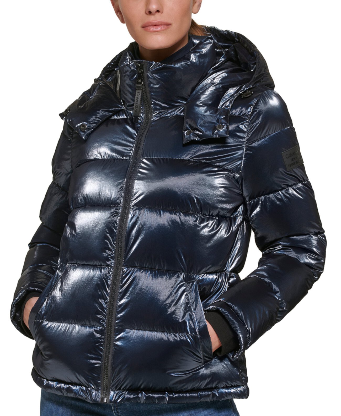 Женское пуховое пальто с капюшоном Shine Calvin Klein