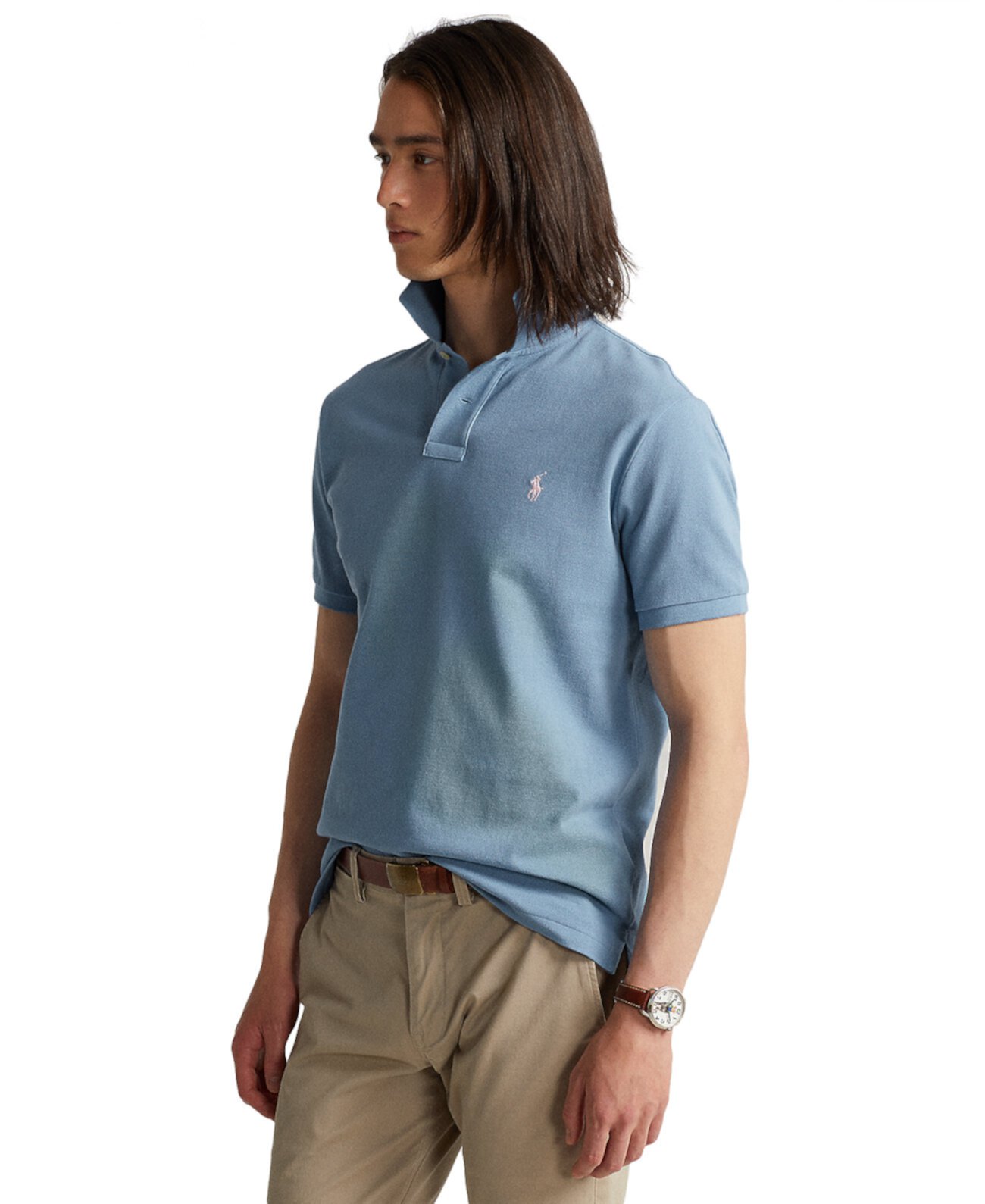 Мужская рубашка поло узкого кроя в сеточку на заказ Ralph Lauren