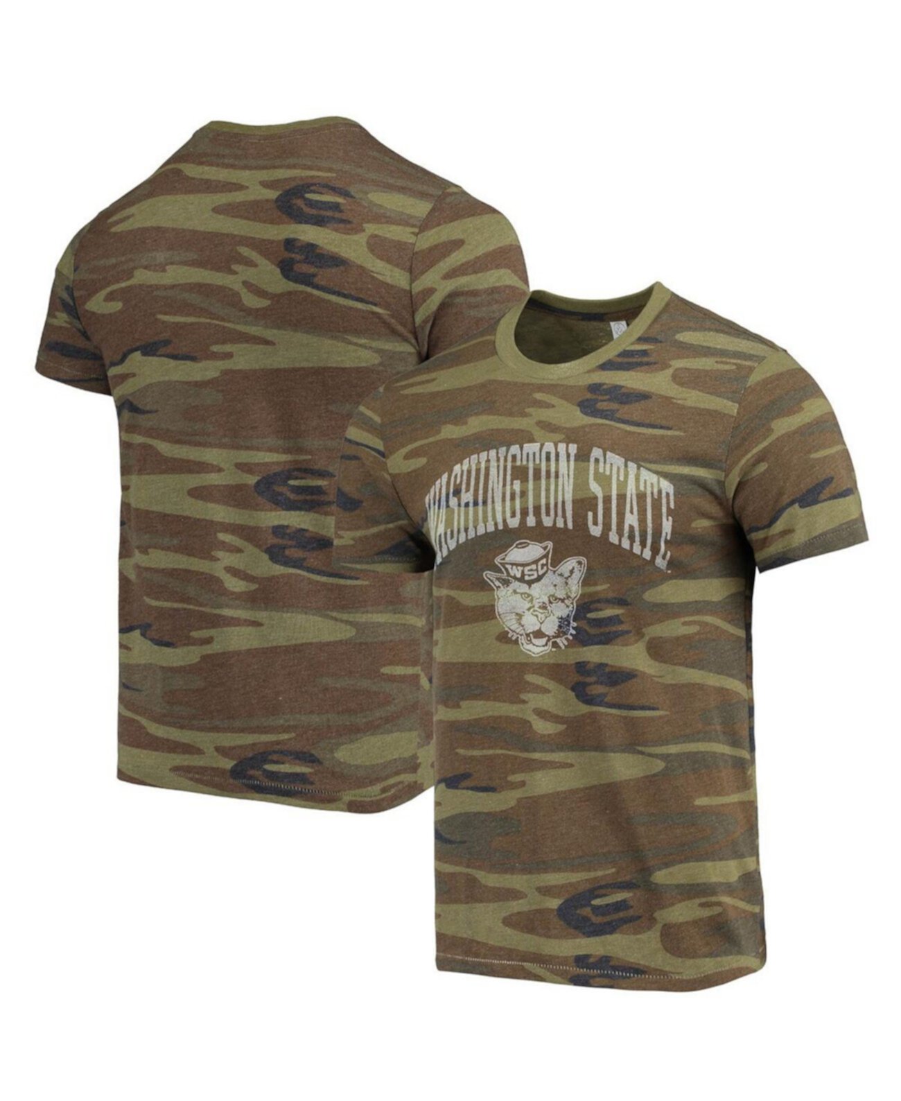 Мужская футболка с камуфляжным принтом Washington State Cougars Arch Logo Tri-Blend Alternative