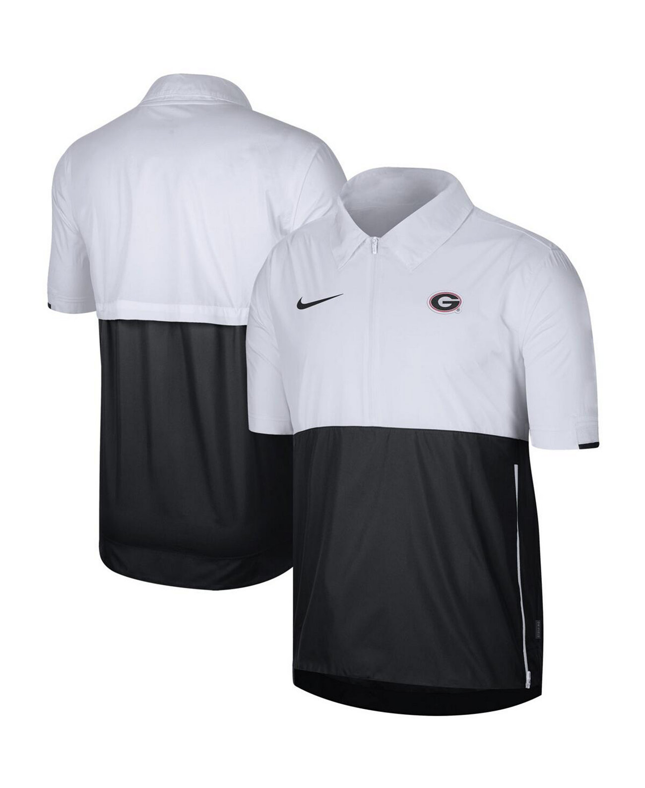 Белая мужская куртка-пуловер Georgia Bulldogs Coaches с молнией до половины Nike