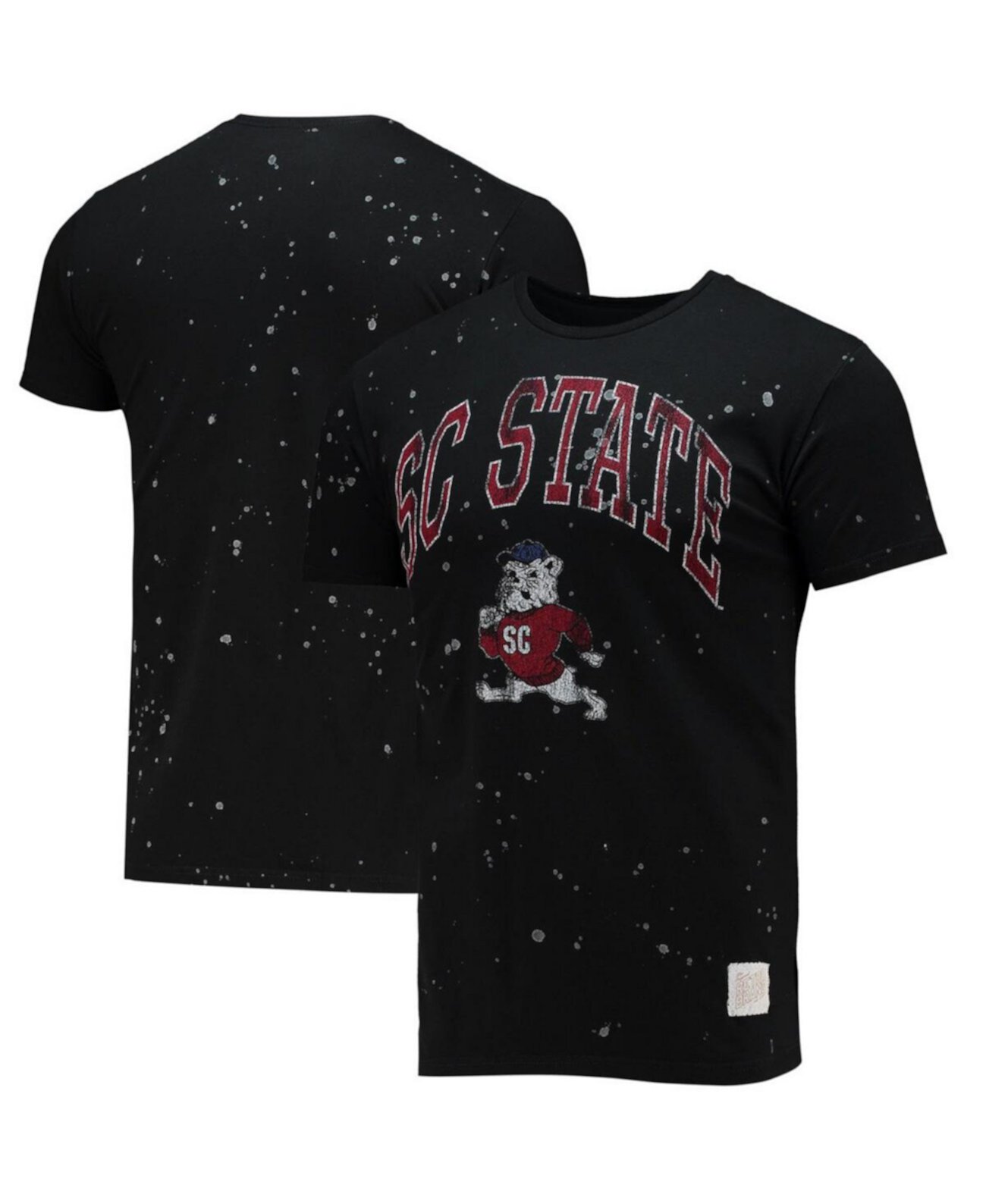 Мужская черная футболка South Carolina State Bulldogs Bleach Splatter Original Retro Brand