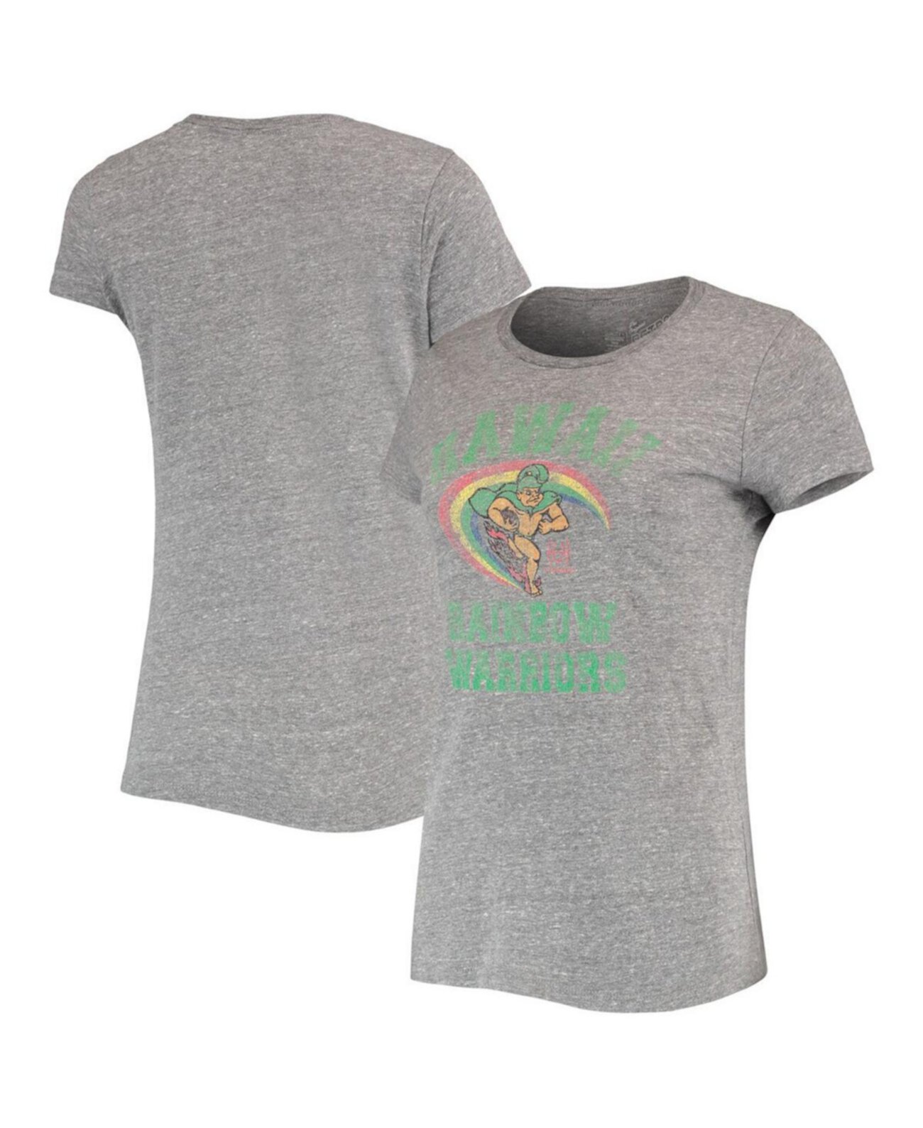 Мужская серая футболка Hawaii Warriors Tri-Blend с меланжевым покрытием Original Retro Brand