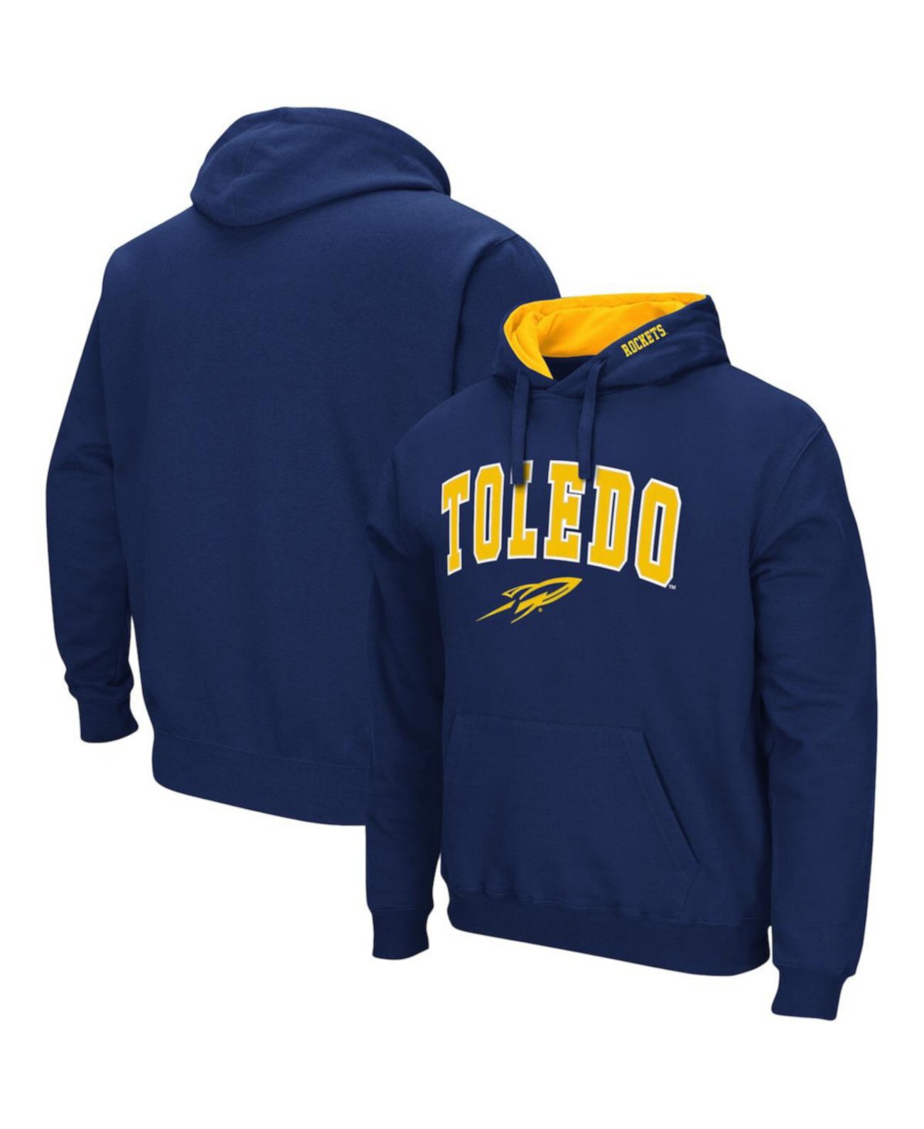 Мужская темно-синяя толстовка с капюшоном Toledo Rockets Arch и логотипом Colosseum