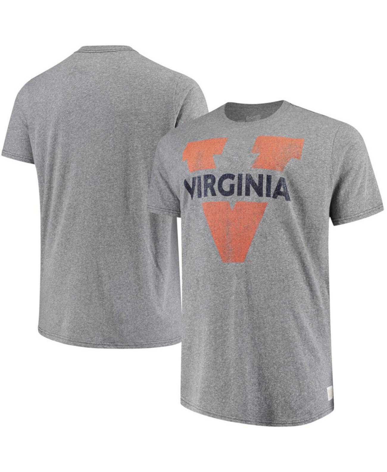 Мужская серая футболка Virginia Cavaliers Big and Tall Tri-Blend Original Retro Brand