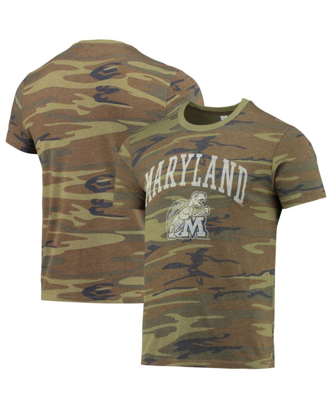 Мужская камуфляжная футболка Maryland Terrapins Arch Logo Tri-Blend Alternative