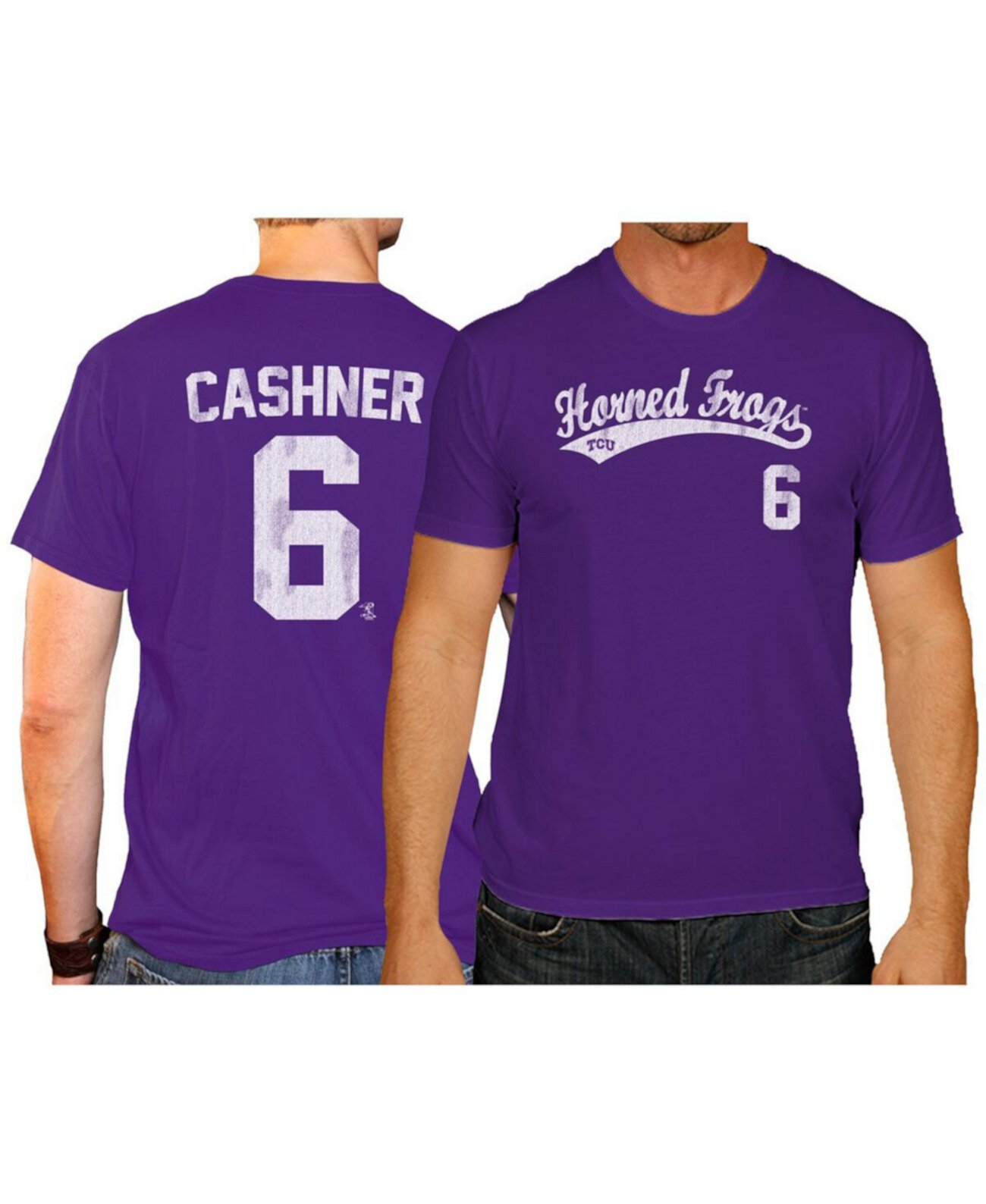 Мужская фиолетовая футболка Andrew Cashner TCU Horned Frogs NCAA с коротким рукавом Original Retro Brand