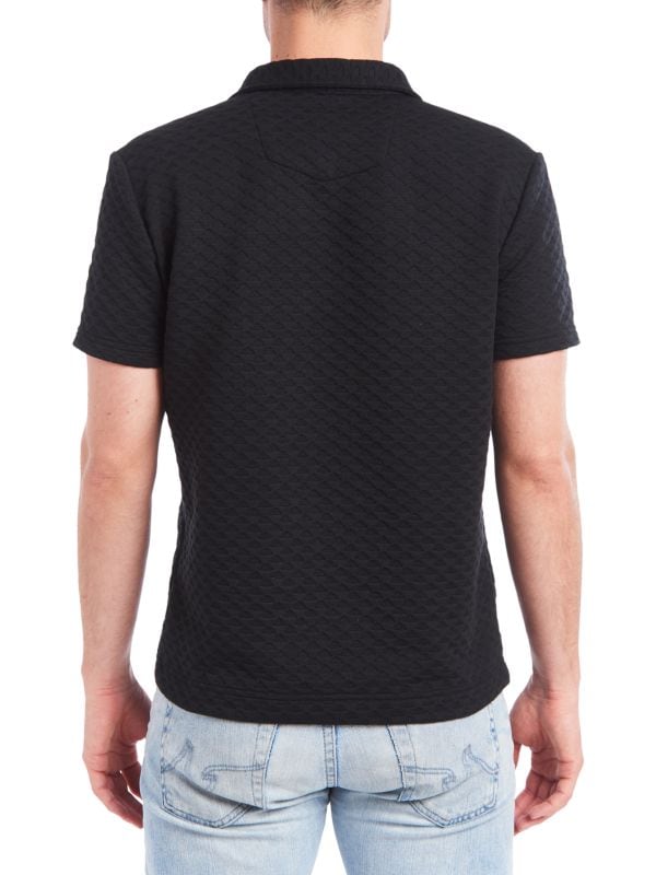 Мужская текстурная вафельная футболка-поло PINOPORTE PINOPORTE