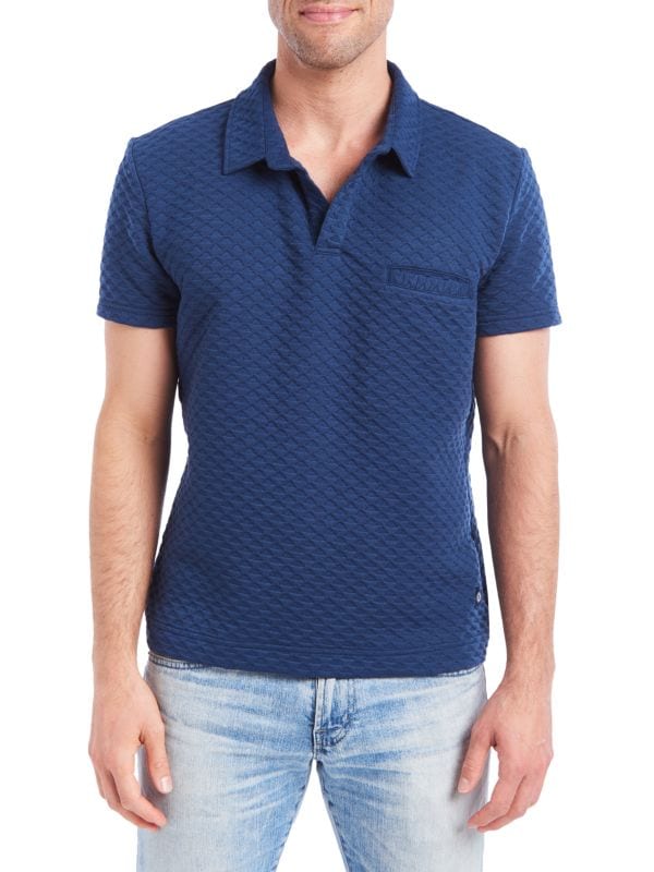 Мужская текстурная вафельная футболка-поло PINOPORTE PINOPORTE