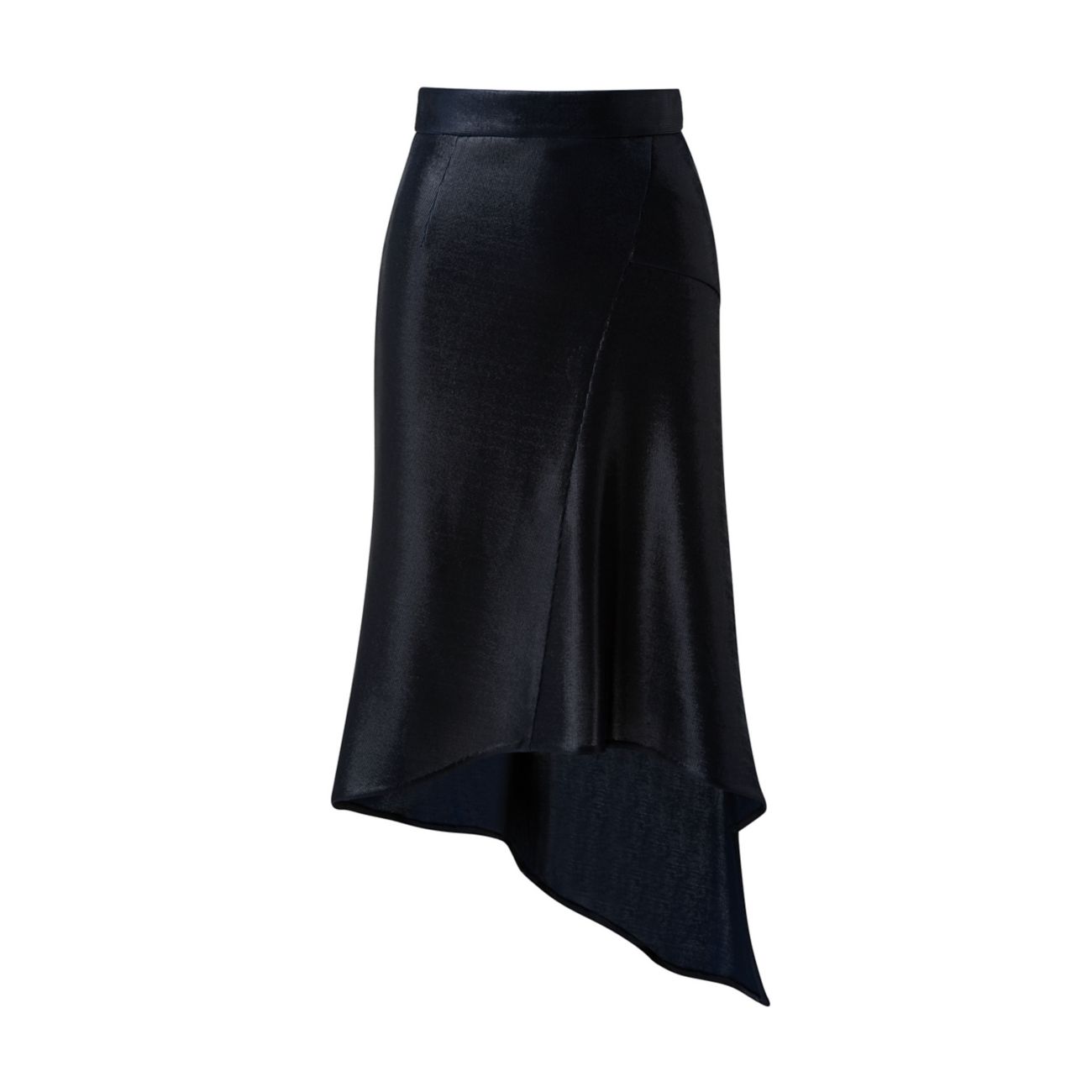 Асимметричная атласная юбка-миди с эффектом металлик Akris