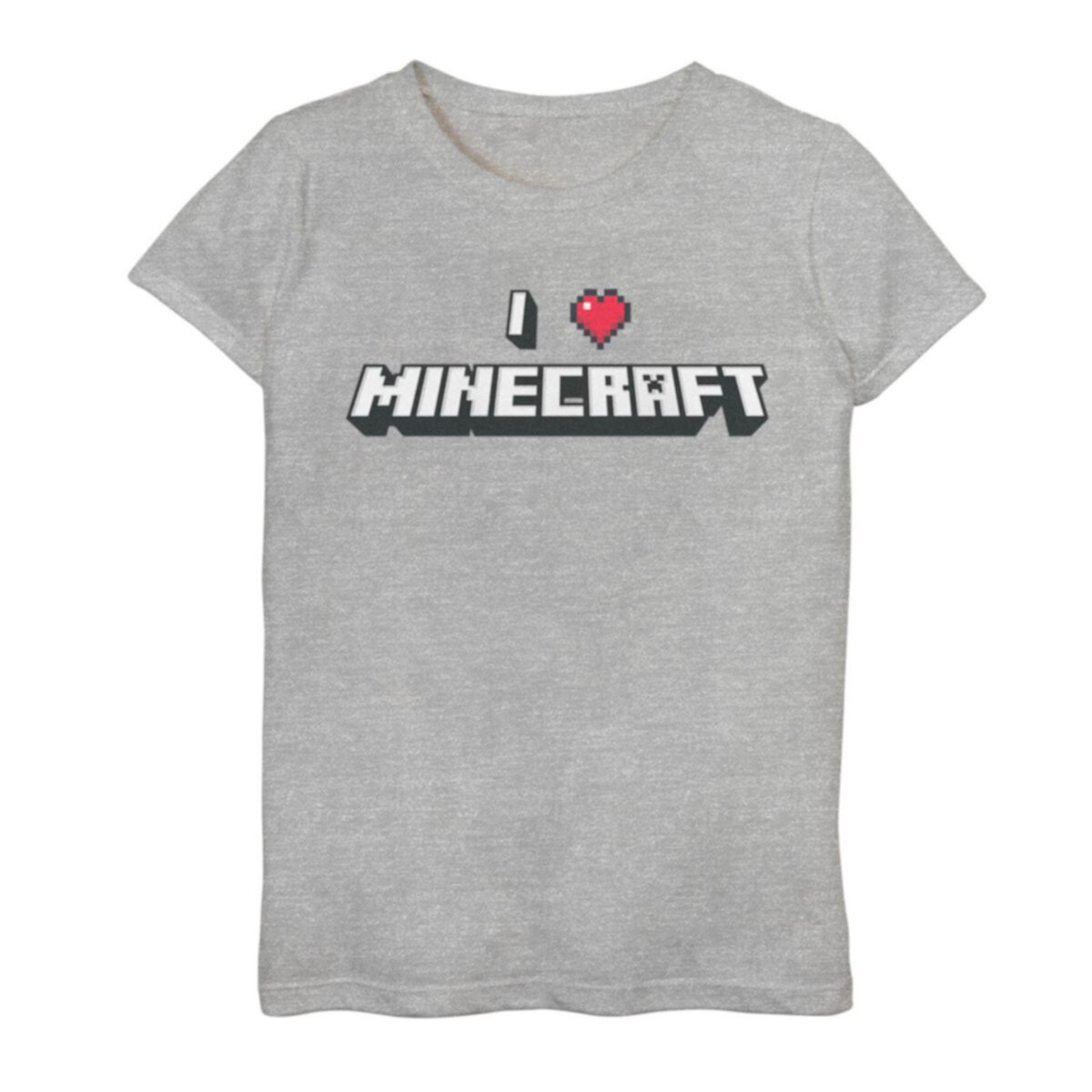 Футболка Minecraft I Love Minecraft для девочек 7–16 лет с графическим рисунком и текстом Minecraft