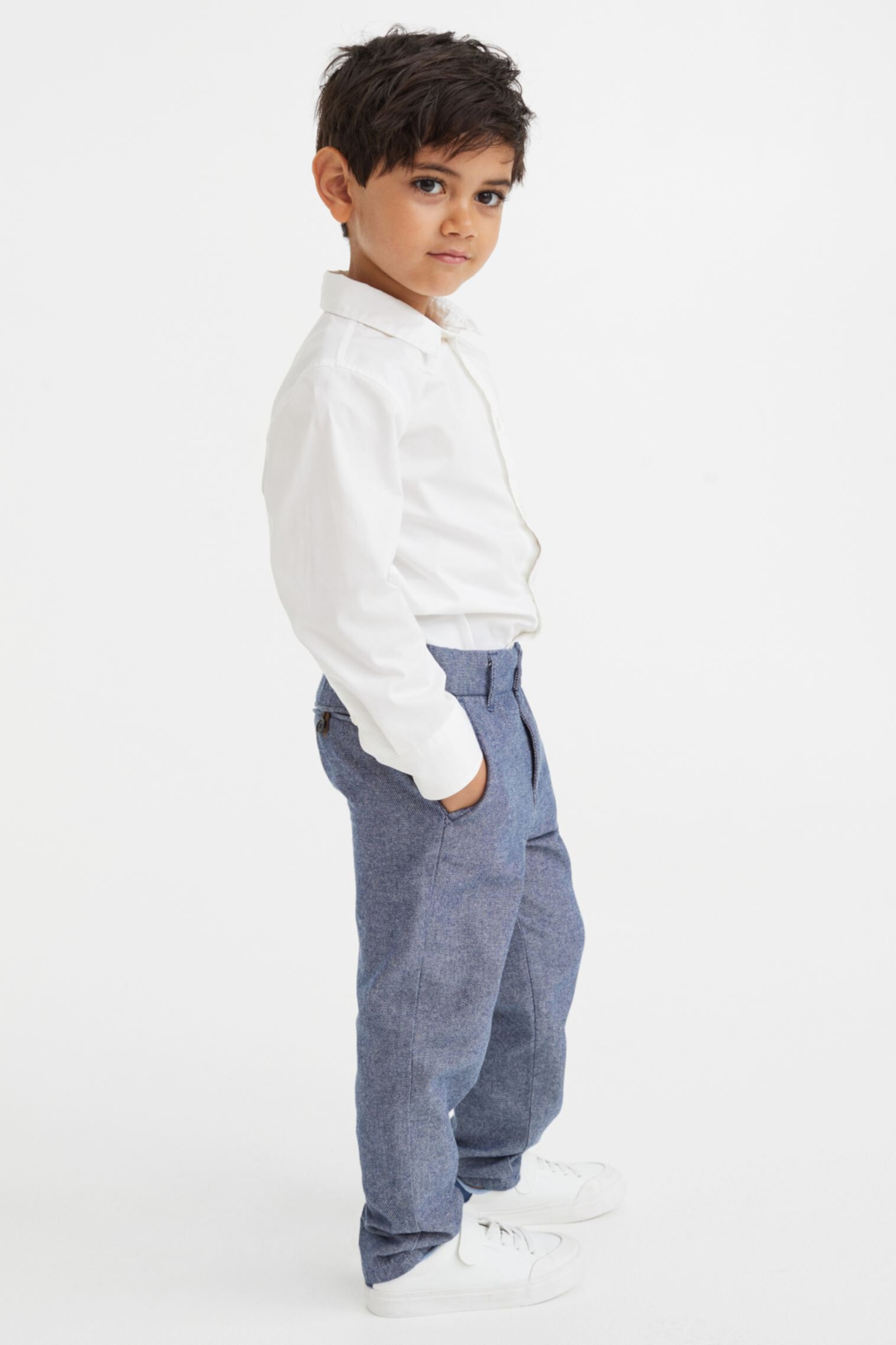 Хлопковые брюки чинос прямого кроя H&M