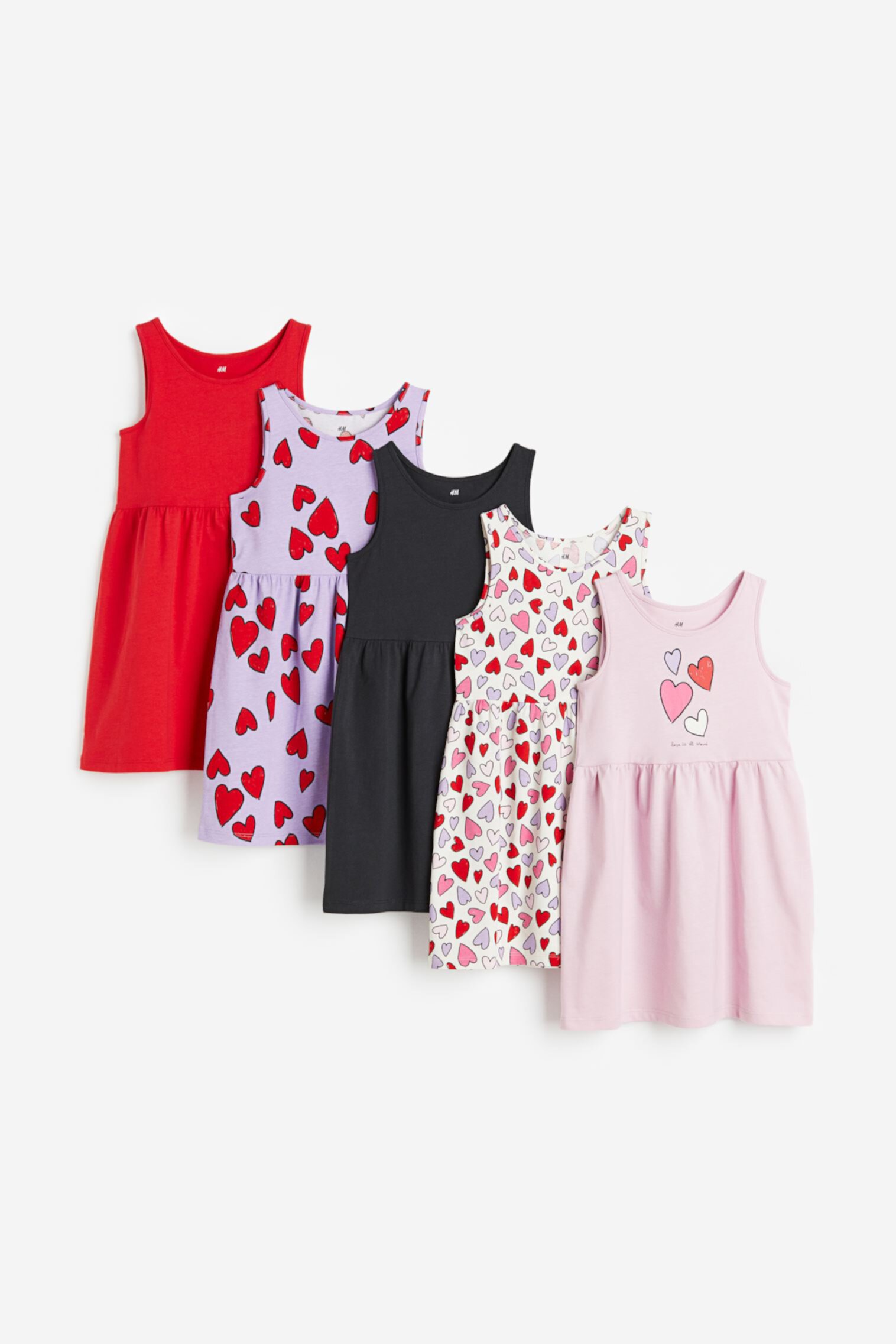 Детские Платья-сарафаны H&M из Хлопкового Трикотажа, 5 шт. H&M